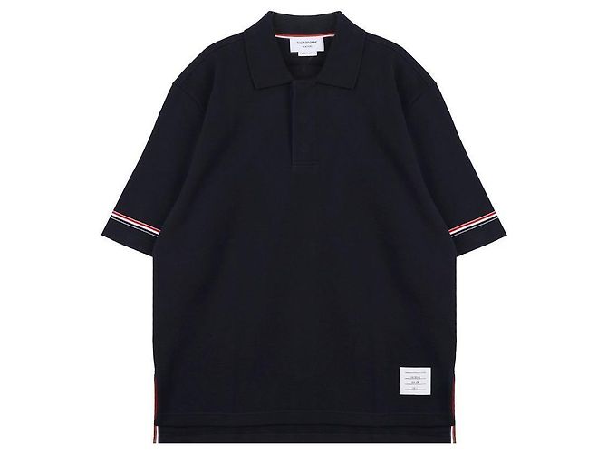 Thom Browne Rugby-Polo aus Baumwolle Blau