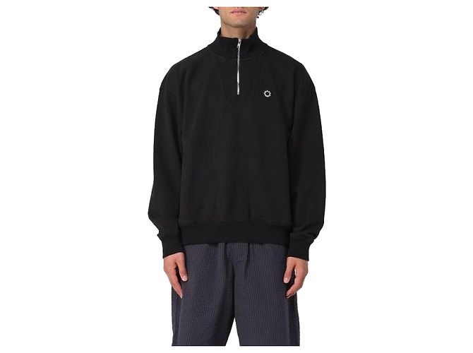 Kenzo Sweatshirt mit Blumenstickerei Schwarz