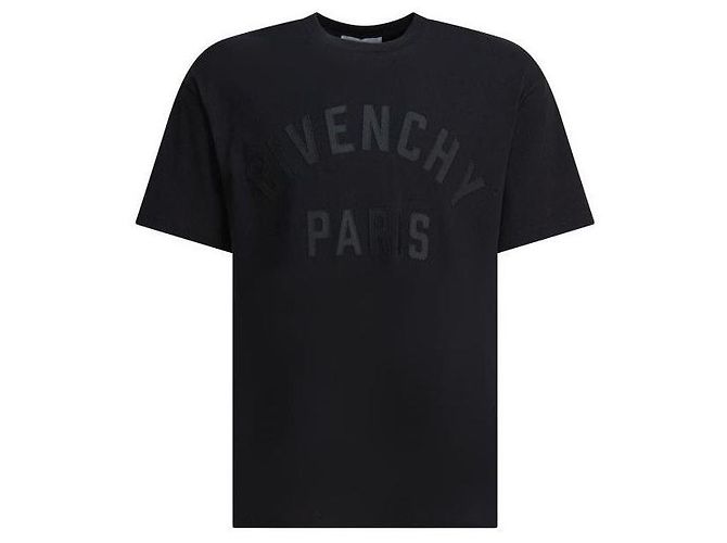 Givenchy Baumwoll-T-Shirt mit Paris-Patch Schwarz 
