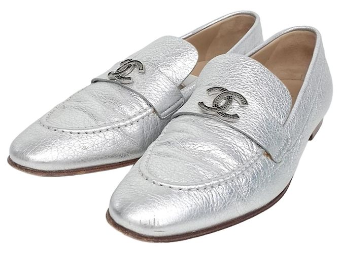Mocasines Chanel Plata