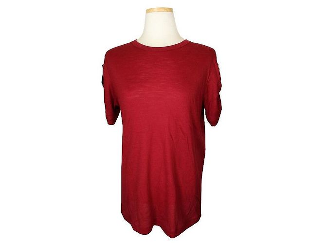 Louis Vuitton T-Shirt aus Weinvelours mit Details Rot