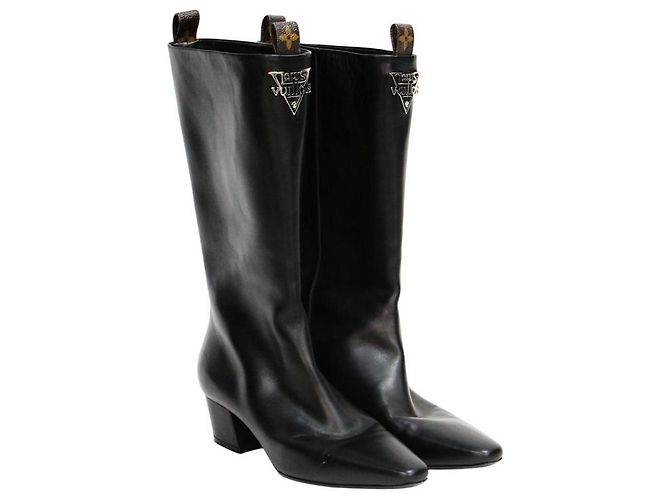 Louis Vuitton Black Leather Long Boots