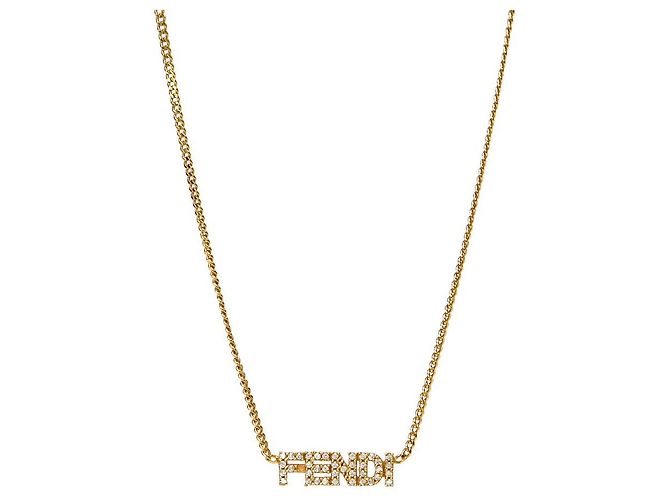 Fendi Collar de oro cúbico Dorado