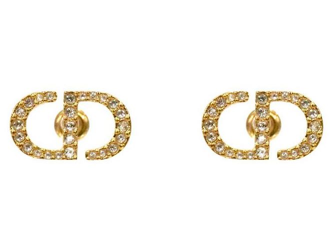 Dior Pendientes CD Pequeños de Oro Dorado 