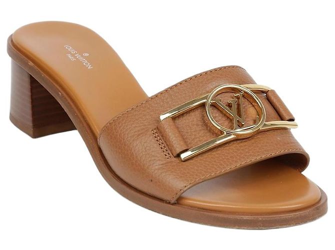 Louis Vuitton Sandali Mule Lock It Marrone Pelle