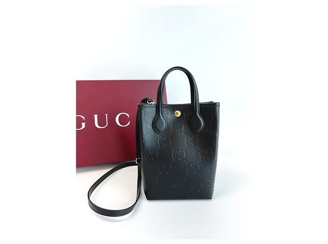 Gucci Mini Top Handle Shoulder Bag AADLO Black
