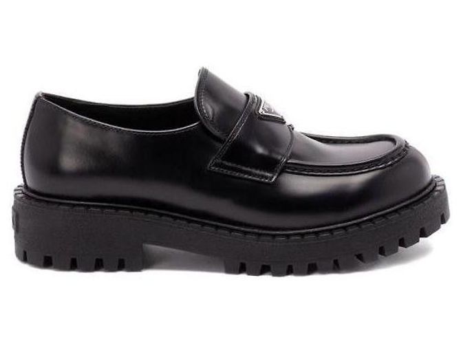 Prada Leder-Loafer Schwarz
