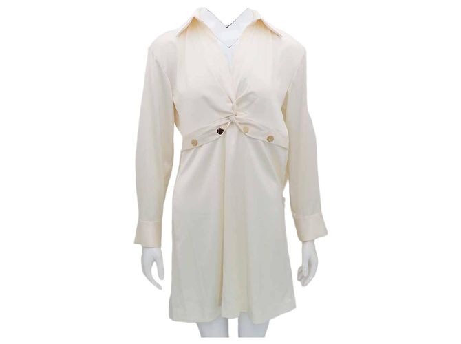 Sandro Mini-Kleid mit Satin-Kragen Weiß