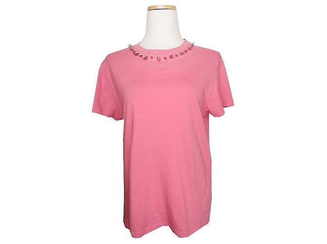Valentino Rosa T-Shirt mit Nieten Pink