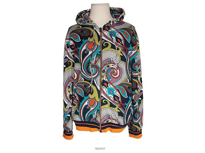 Etro Giacca con cappuccio e zip multicolore 