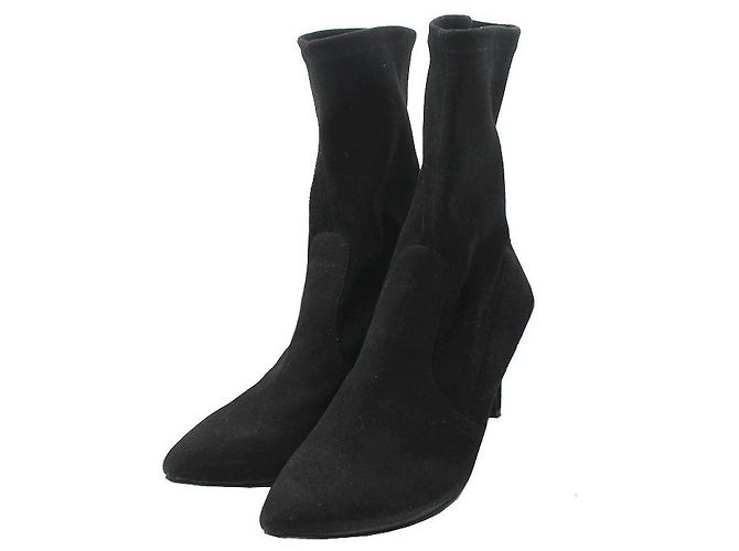 Stuart Weitzman Black Suede Mid Boots