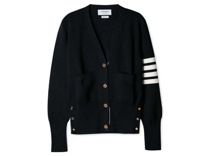 Thom Browne Cardigan V-Neck Milano Blu Navy