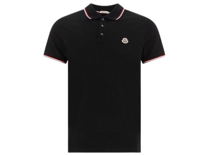 Moncler Herren Polo-Shirt mit Logo-Patch in Marineblau
