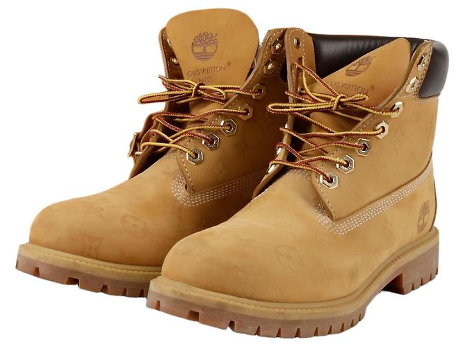 Louis Vuitton Timberland Ankle Boots Size Brown