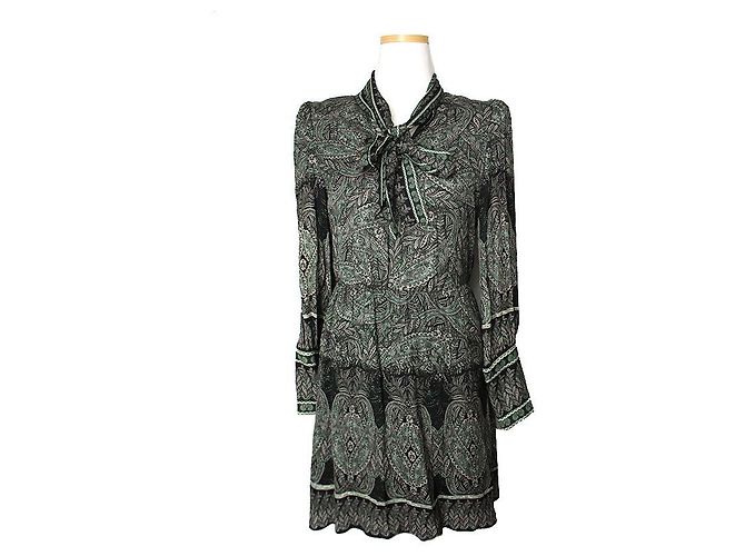 Alice + Olivia Grünes Paisley-Kleid von Alice und Olivia