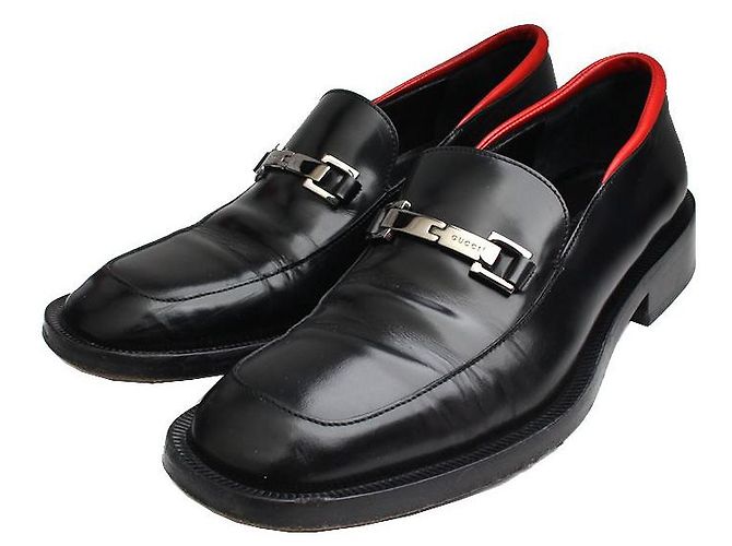 Gucci Mocassin Noir avec Bord Rouge