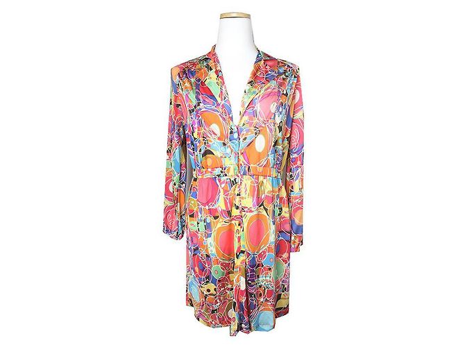 Chanel Vestito Camicia in Seta Multicolore
