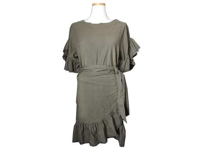 Olivegrünes Rüschenkleid Isabel Marant Étoile