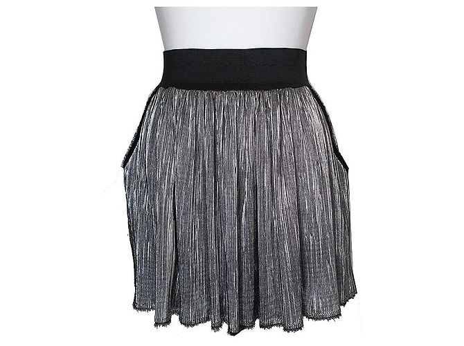Zadig & Voltaire Falda Mini con Banda Plateada Zadig Voltaire Plata