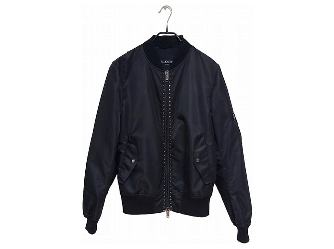 Valentino Rockstud Bomber Jacket Black