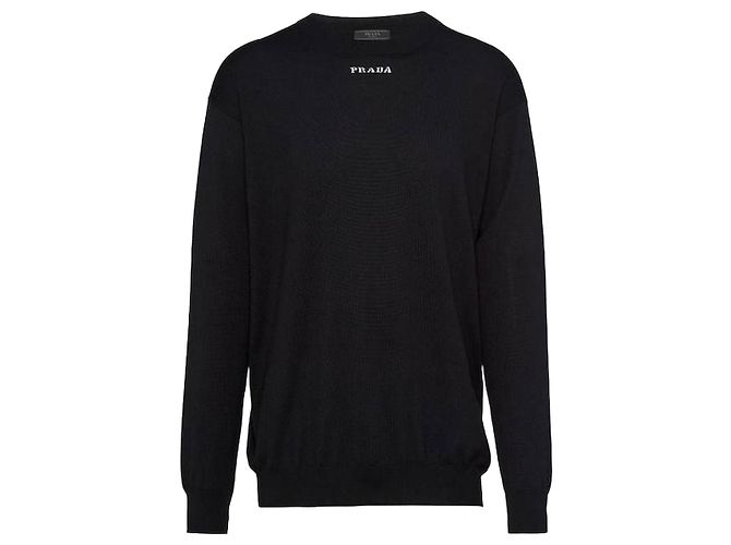Prada Maille en cachemire avec logo Noir