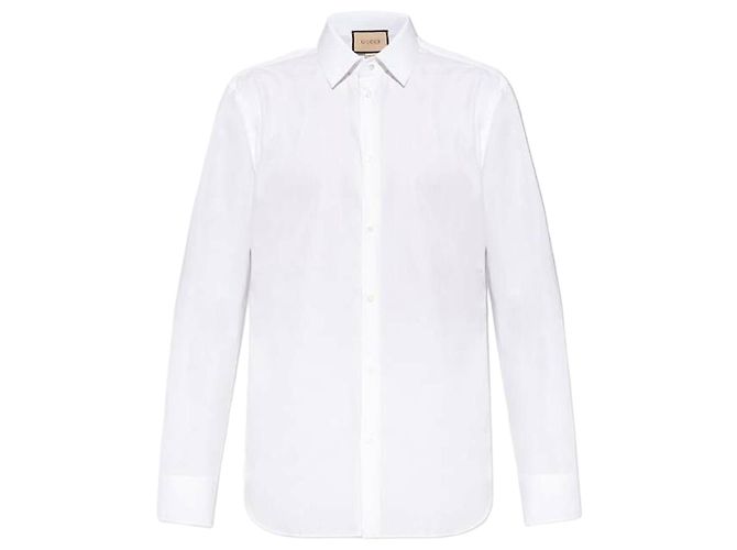 Gucci Camicia in seta di cotone doppio ZAJOL Bianco