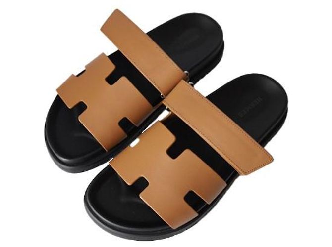 Hermès Chypre Sandals for Men Gift Set Brown