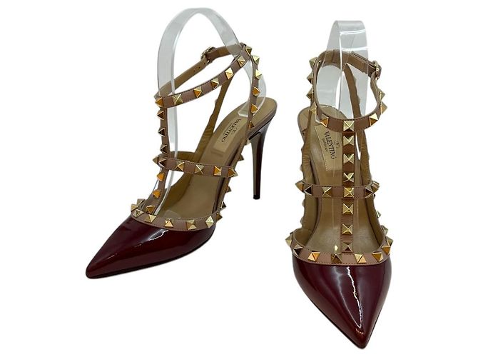 Valentino Slingback Piatto Garavani Rockstud Borgogna Rosso