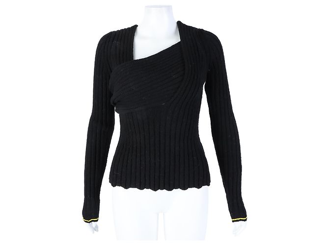 Bottega Veneta Langarm-Strickpullover Schwarz 
