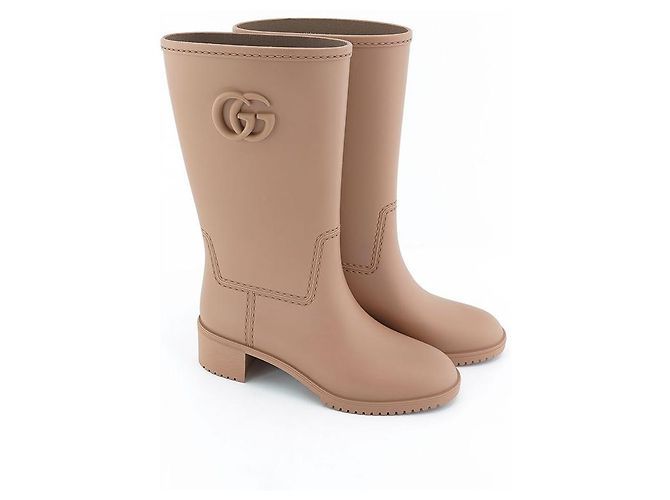 Gucci Women's Rain Boots Rubber Brown