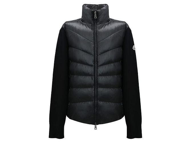 Moncler Jaqueta acolchoada de tricô Preto