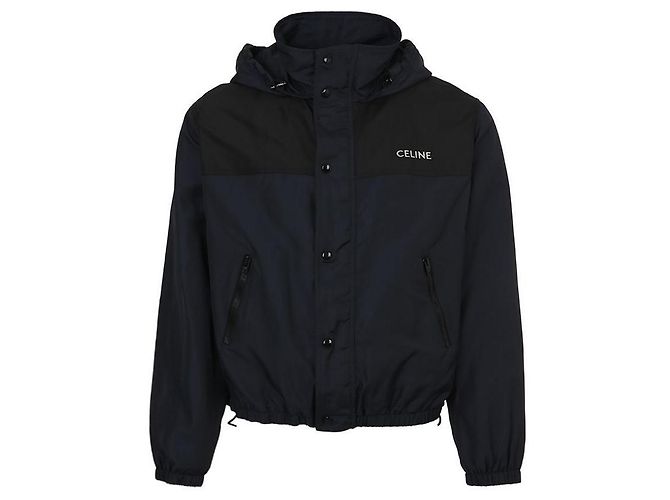 Céline Logo Embroidery Windbreaker Navy Jacket Blue