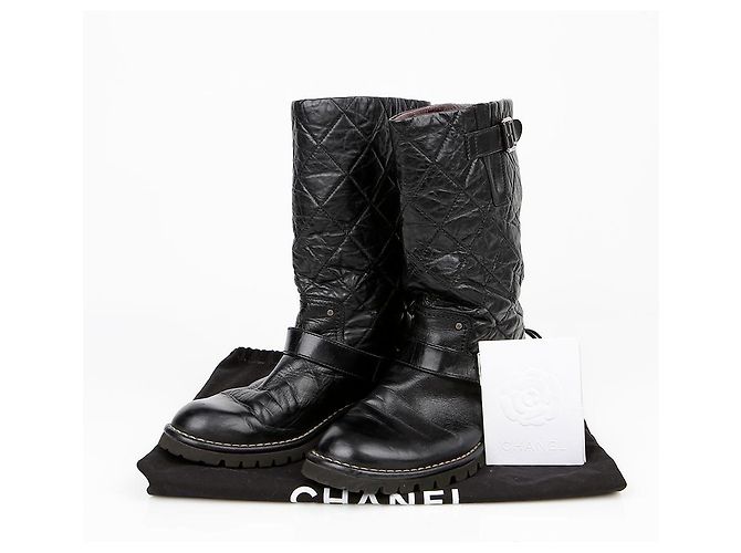 Chanel Biker Boots Black