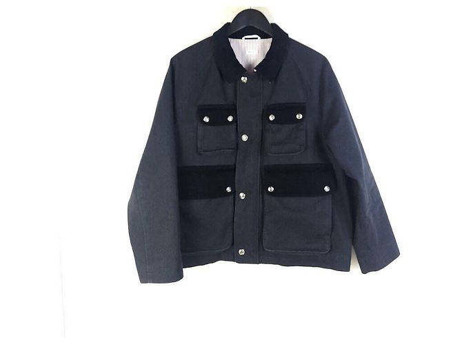 Thom Browne Selvedge Denim Cropped Relaxed Field Jacket Blue