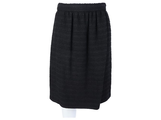 Chanel Tweed-Rock Schwarz