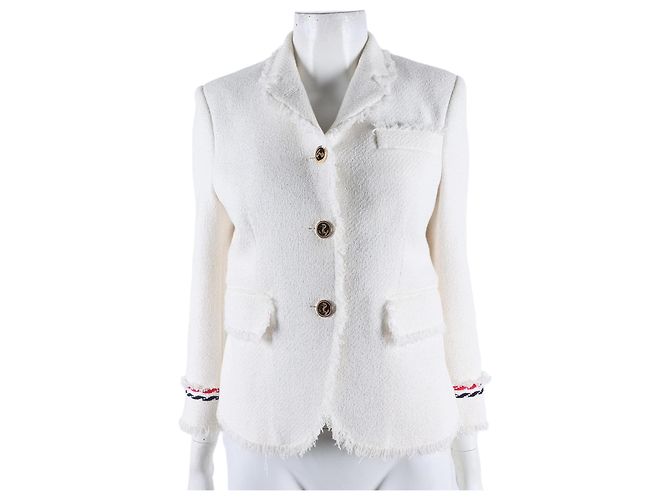 Thom Browne Tweed Jacket White