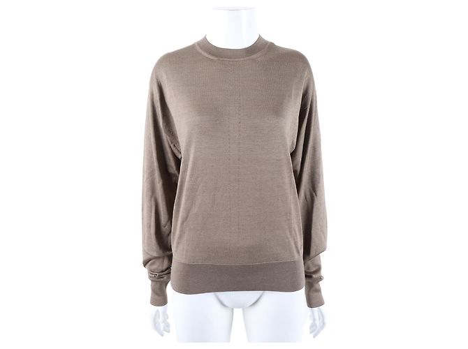 Pull en maille à manches longues Hermès Marron
