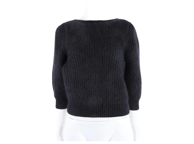 Céline Celine Langarm-Strickpullover Schwarz 