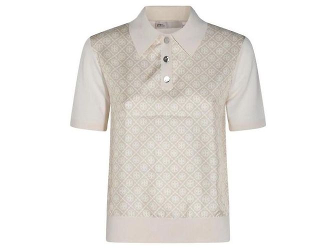 Tory Burch Seiden-Polo mit Vorderseite Weiß 
