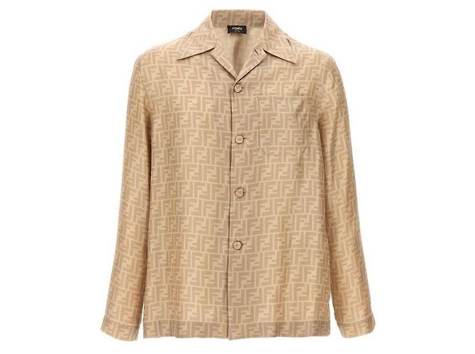 Fendi Camisa de seda AKEE Castaño