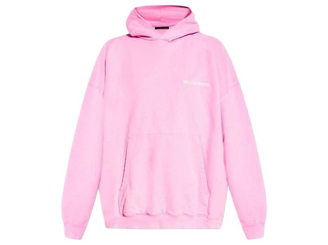 Balenciaga Hoodie surdimensionné avec imprimé logo Rose