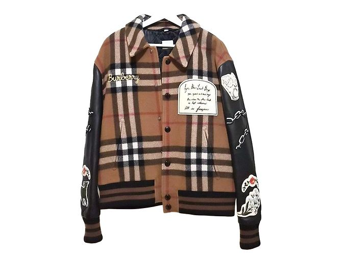 Burberry Appliqué Technical Bomber Jacket Brown