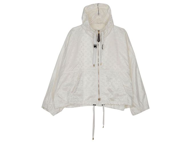 Louis Vuitton Shiny Monogram Short Parka Jacket Size White