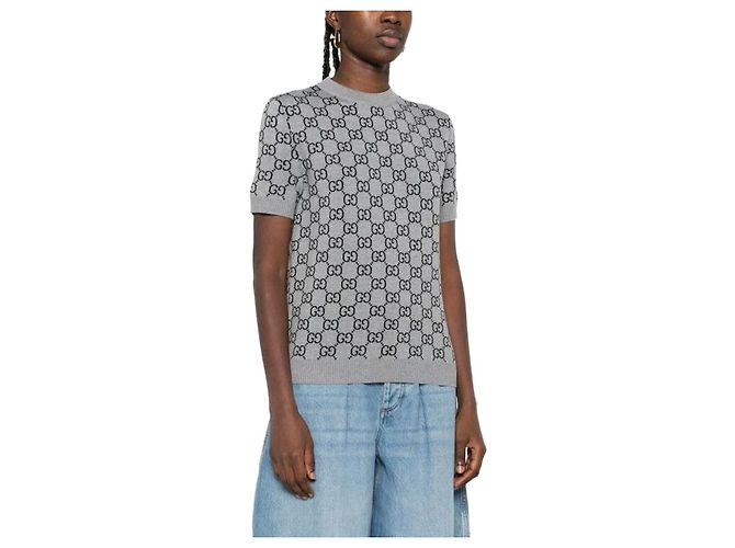 Gucci Reversibles GG-Woll-Jacquard-Top Braun