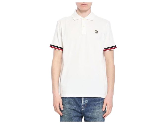 Moncler Polo-Shirt mit Logo-Patch Weiß