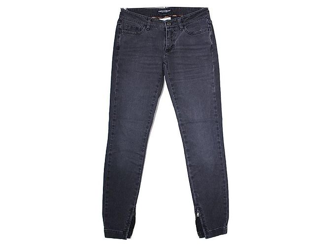 Dolce & Gabbana Gray Denim Pants Brown