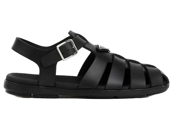 Prada Sandali da pescatore in gomma Nero