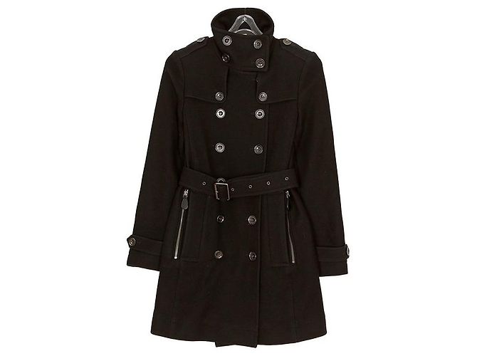 Burberry Size Brit Double Trench Coat Black