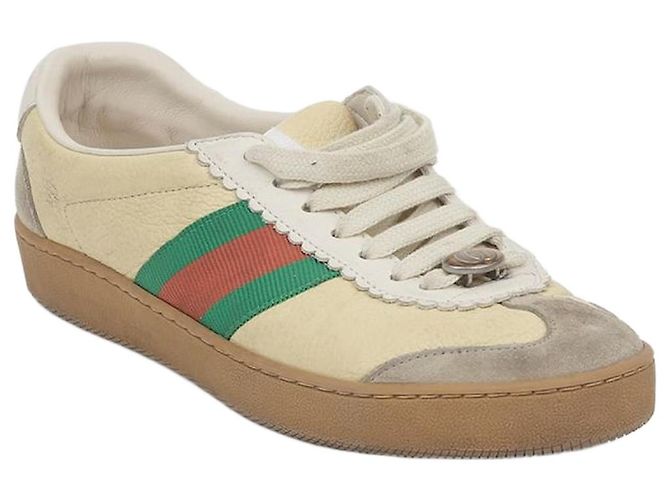 Gucci Baskets GG Web Detail Jaune