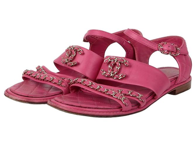 Chanel Chain Sandal Size Pink